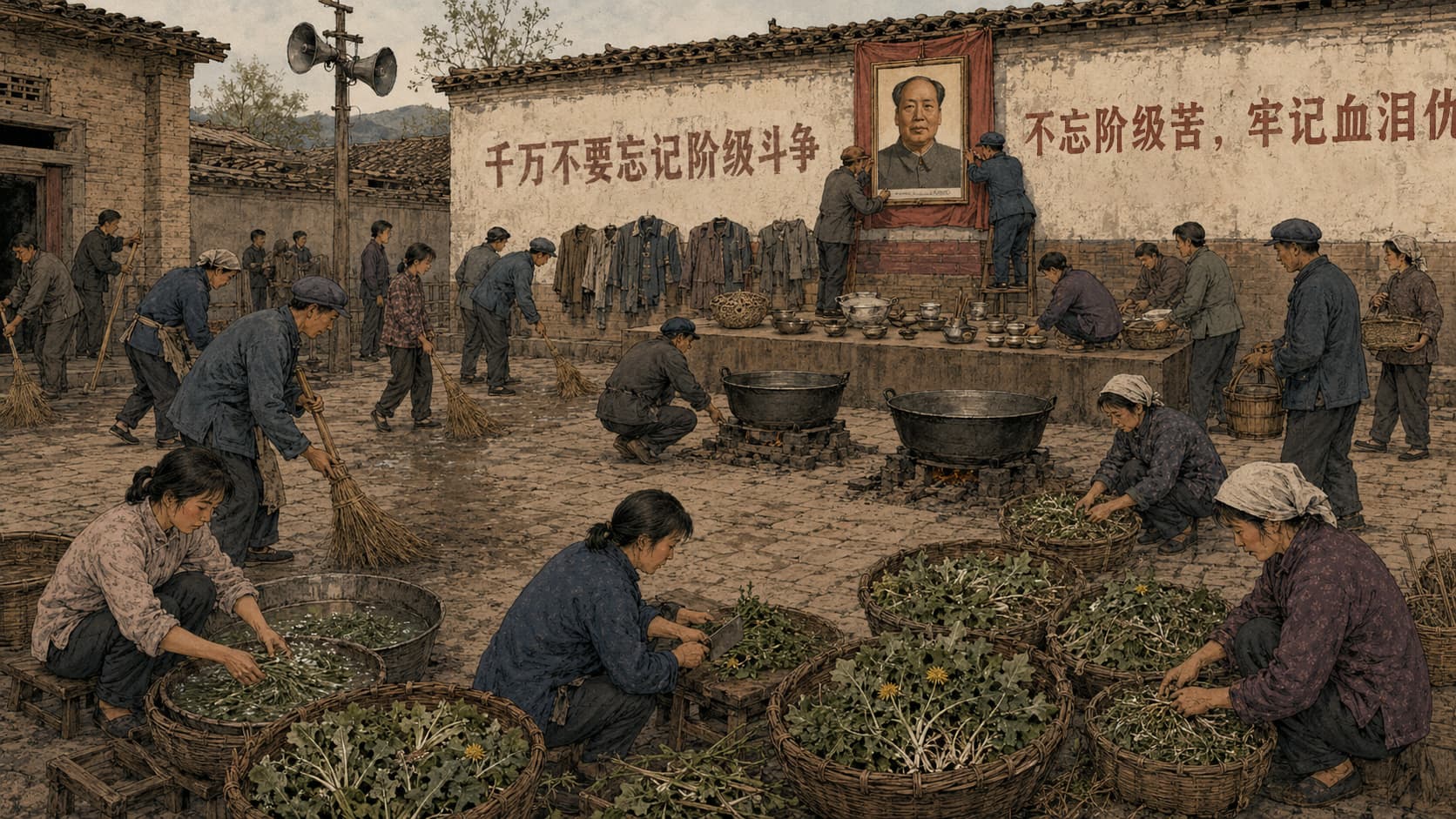 东菜园大队部院里的准备