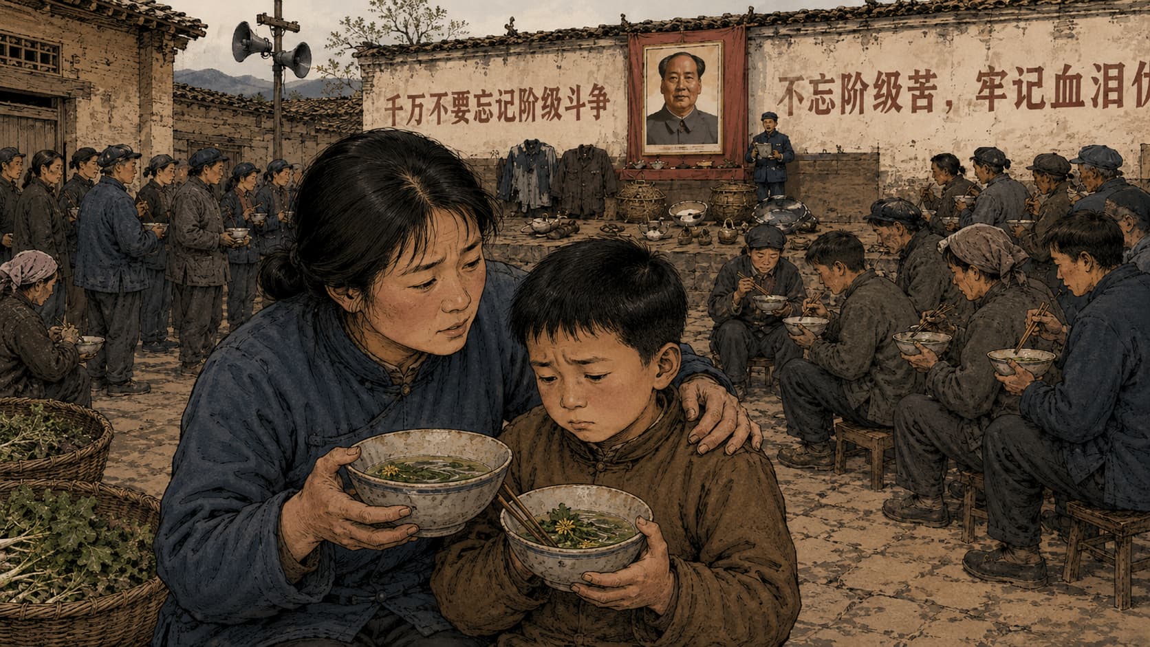 母亲小声嘱咐我吃完